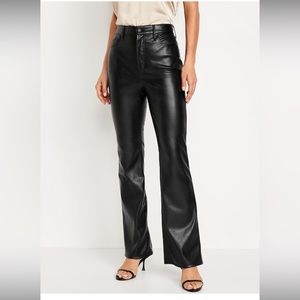 Faux Leather Plus Size Flare Pants